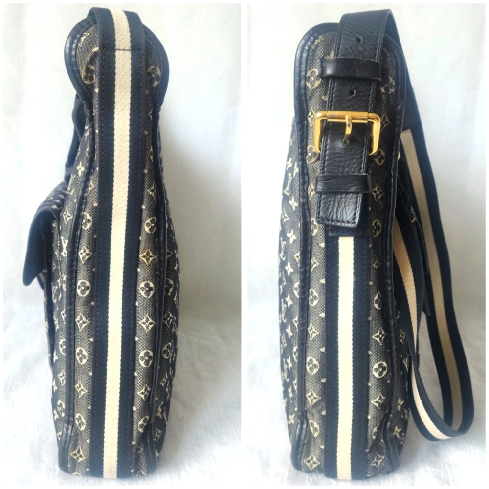 Auth Louis Vuitton Denim Besace Mary Kate Monogram Mini Lin Noir Crossbody - Picture 9 of 11